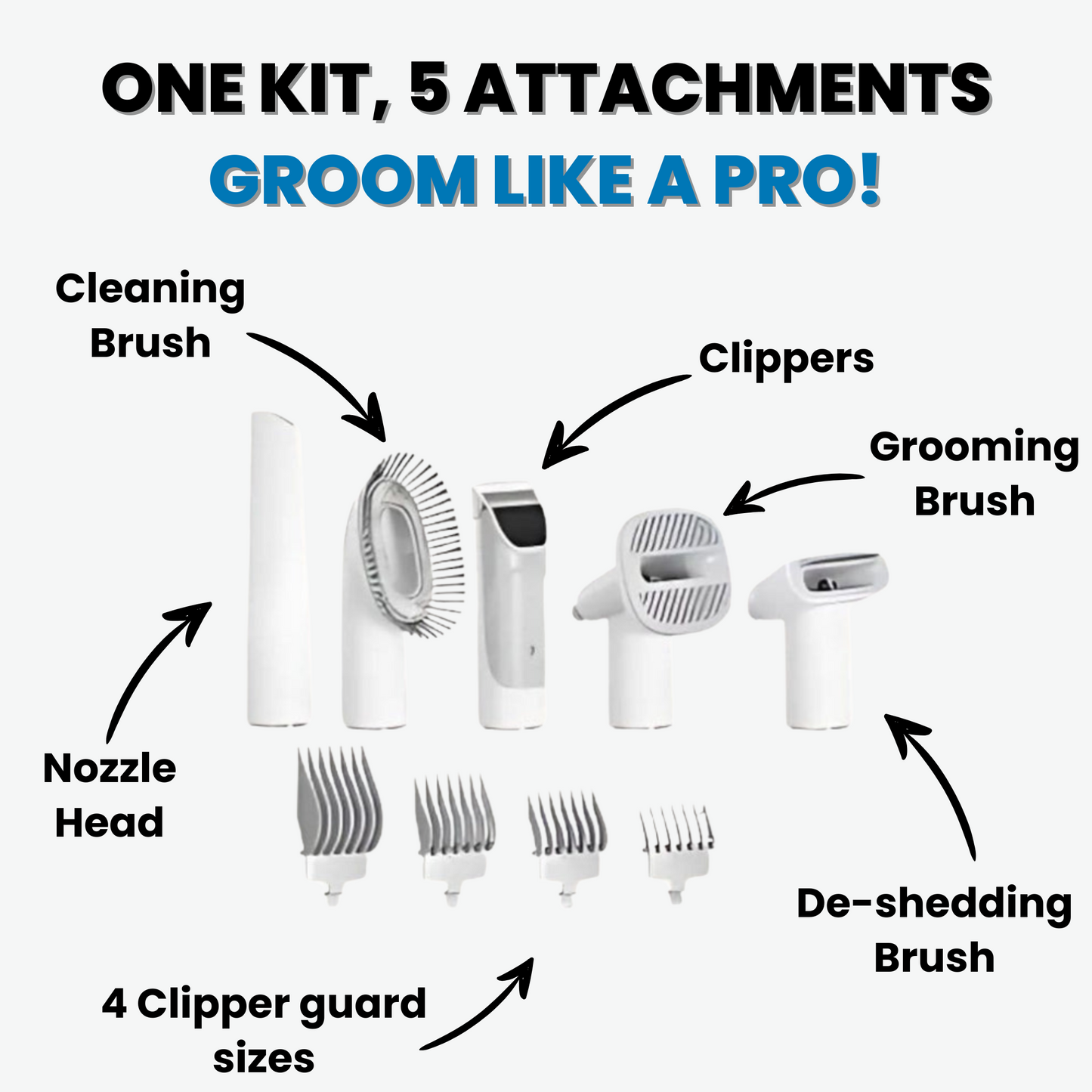 6 in 1 Alara Pet Grooming Kit